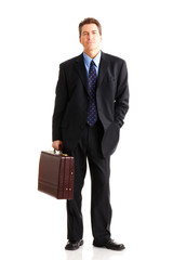 Young  smiling businessman. Isolated over white background.