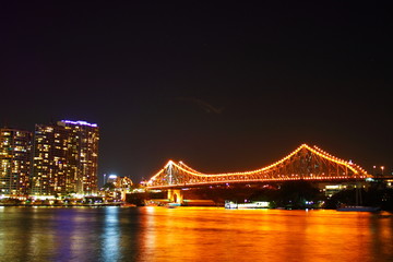 Fototapeta na wymiar Brisbane Story Bridge At Night