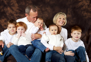 Portrait of grandparents and grandchildren hanging out together