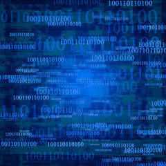 Highlighted bits and bytes on a blue background