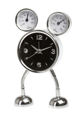 Metal alarm-clock on a white background