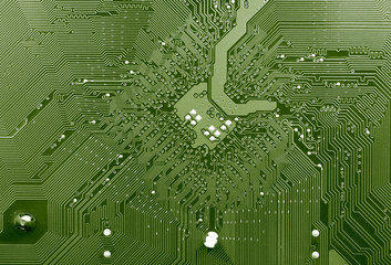 Green circuit board.