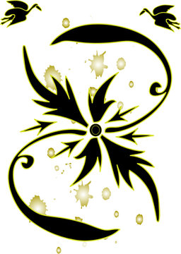 floral tibal vert