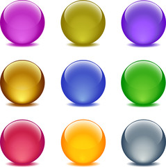 Color glass ball web icons, set 32
