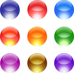 Color glass ball web icons, set 33