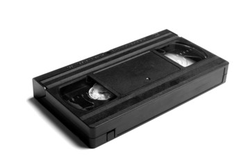 Video cassete on white background.