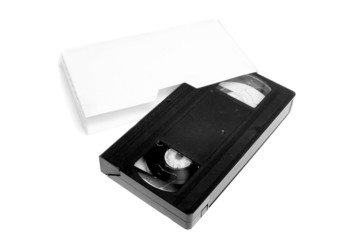 Video cassete on white background.