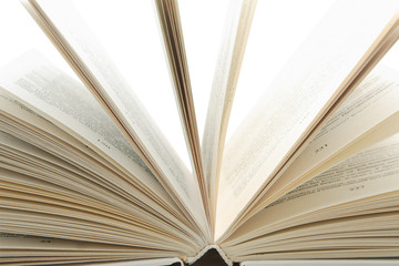 Open book isolated over white background