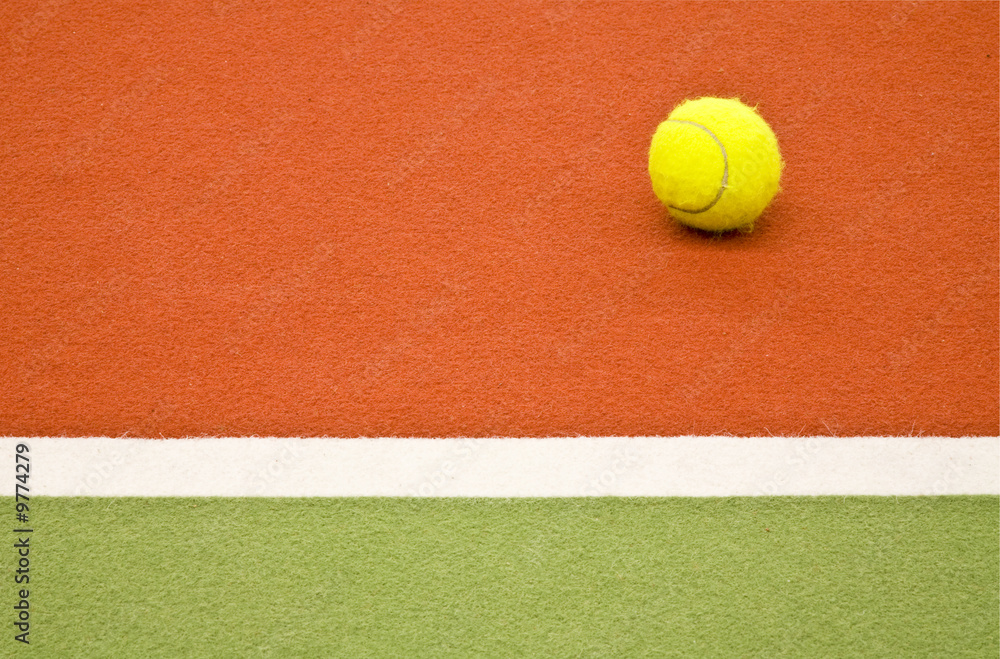 Wall mural tennis court