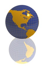 yellow blue globe
