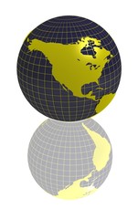 north america globe