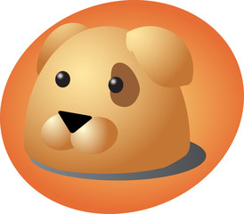 Cute cartoon illustration of a dog head