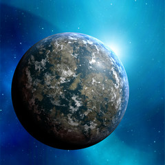 Illustration of planet earth on colored background