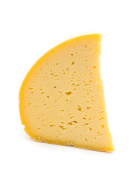 slice cheese on white background