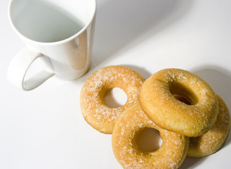 delicious donuts isolated on white.