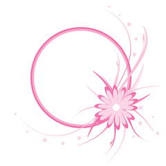 pink floral frame, vector illustration