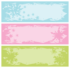 grungy banners with snowflakes