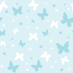 seamless pattern with butterflies, vector illustration