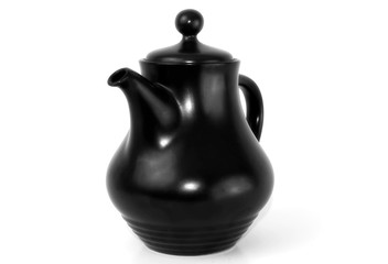 An isolation of a brown teapot, on white