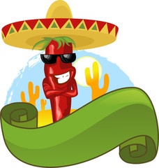 Mexican hot chili and green banner