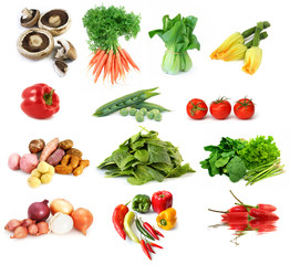 Collection of vegetables, isolated on white.