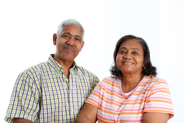 Senior Minority Couple Set On A White Background