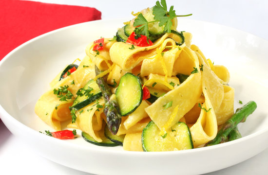 Pappardelle (wide Ribbon Pasta) With Courgette