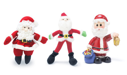 Santa Figures on Isolated White Background