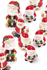 Santa Figures on Seamless Background