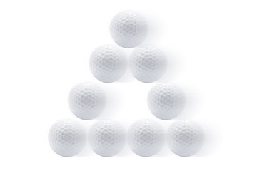 Golf balls on Isolated white background