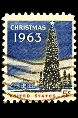 National Christmas Tree and White House Stamp