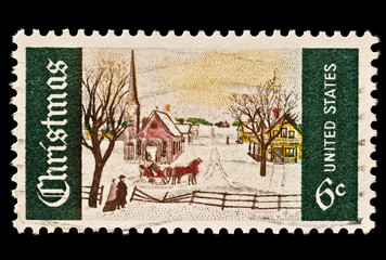 Winter Sunday in Norway, Maine Christmas Stamp