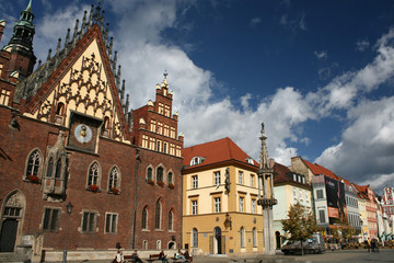 City hall in Wroclaw, Poland, landmark, old
