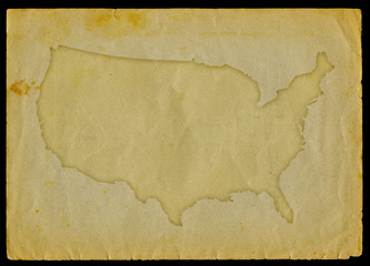 Usa map on old paper