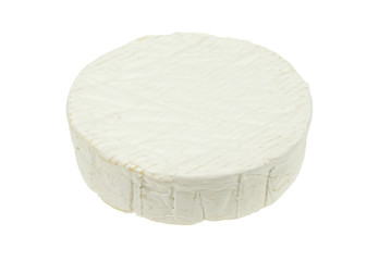 Round soft camembert cheese isolated on a white background