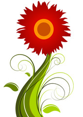 Vector abstract red flower