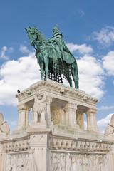 Monument of St. Stephan, Buda Castle, Budapest, Hungary.