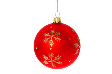 Weihnachtskugel rot/gold