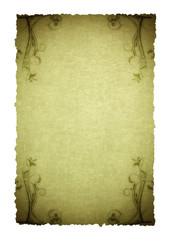 grunge looking paper background with flower ornament