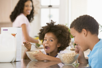 Children Eating Breakfast