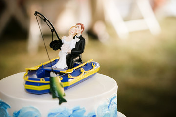 fishing wedding cake topper