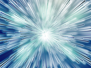Central bursting explosion of dynamic lines of light