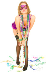young and beautiful caucasian in colorful mardi gras © visi.stock