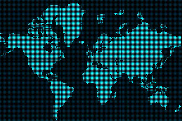 Fototapeta na wymiar blue digital abstract earth map