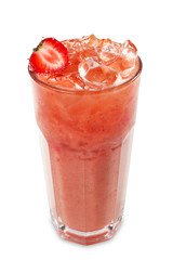 Strawberries Smoothie Served with Strawberry Slice