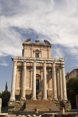 Fototapeta na wymiar Italy Older Temple Antonino and Faustina