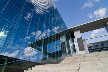 Facade of the Marie-Elisabeth Lueders House in Berlin, Germany
