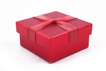 Red giftbox (Closed) isolated on white
