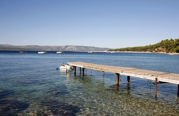 Fototapeta premium jetty in the mediterranean sea on the island of Brac, Croatia