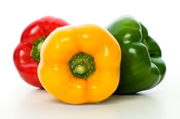 yellow, red and green bell peppers